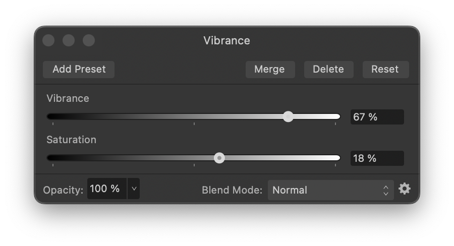 Vibrancy Adjustment Layer